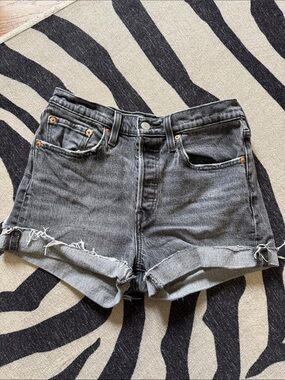 Levi's 501 Premium Washed Black Cutoff Denim Shorts